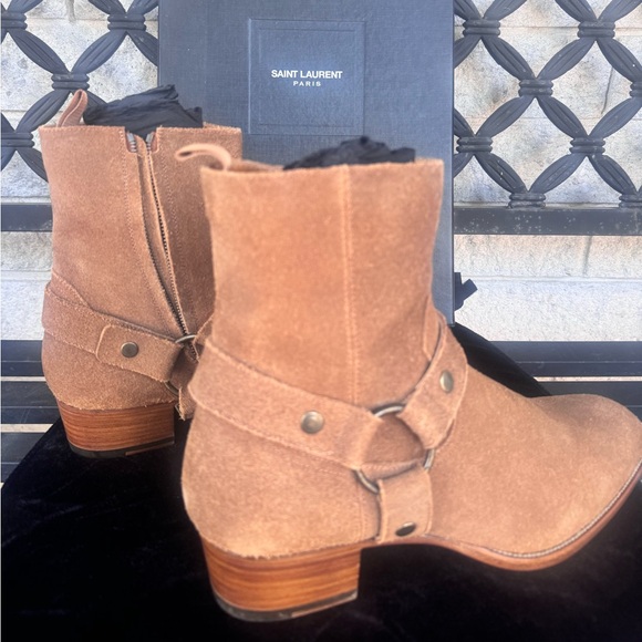 Men’s Saint Laurent Wyatt Suede Leather Boot Size:EU 44/US10 - Picture 2 of 6